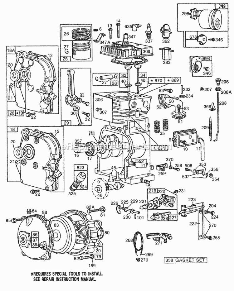 Page F Diagram and Parts List for 081331-0532-01  Briggs and Stratton Engine